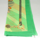 HERMES Large Format Scarf Silk Green Auth bs24222-7