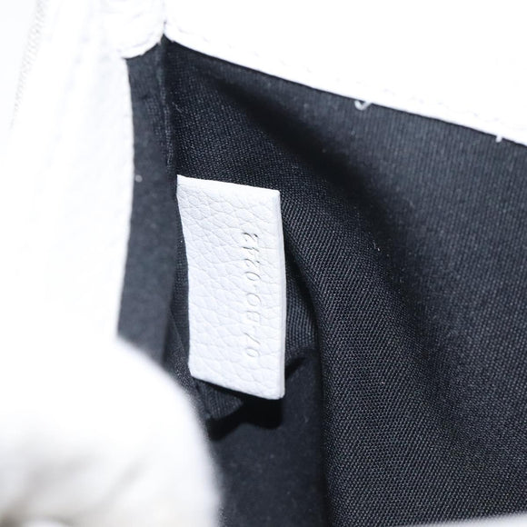 Christian Dior Trotter Canvas Saddle Clutch Bag White Silver Auth bs24225