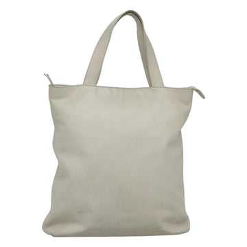 CHANEL COCO Mark Tote Bag Leather White CC Auth bs24229