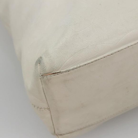 CHANEL COCO Mark Tote Bag Leather White CC Auth bs24229