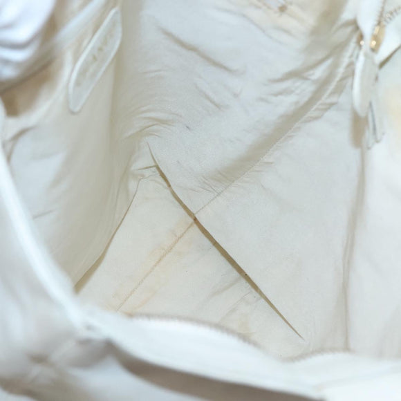 CHANEL COCO Mark Tote Bag Leather White CC Auth bs24229