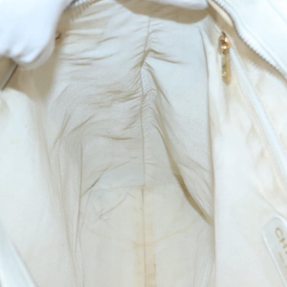 CHANEL COCO Mark Tote Bag Leather White CC Auth bs24229