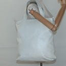 CHANEL COCO Mark Tote Bag Leather White CC Auth bs24229-22