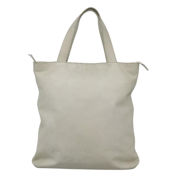 CHANEL COCO Mark Tote Bag Leather White CC Auth bs24229