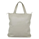 CHANEL COCO Mark Tote Bag Leather White CC Auth bs24229-2