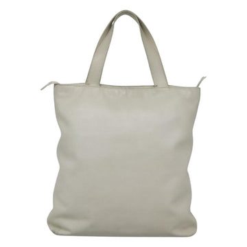 CHANEL COCO Mark Tote Bag Leather White CC Auth bs24229 - 0