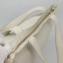 CHANEL COCO Mark Tote Bag Leather White CC Auth bs24229-6