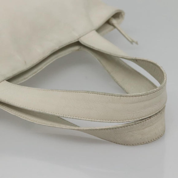 CHANEL COCO Mark Tote Bag Leather White CC Auth bs24229