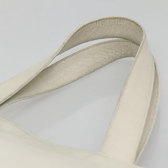 CHANEL COCO Mark Tote Bag Leather White CC Auth bs24229