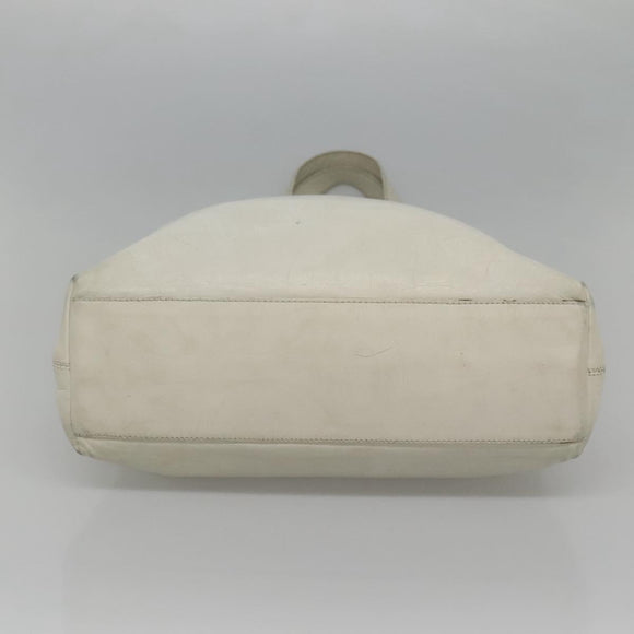 CHANEL COCO Mark Tote Bag Leather White CC Auth bs24229