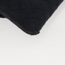 CHANEL Mini Matelasse Chain Pouch cotton Navy Gold CC Auth bs24235-15