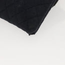 CHANEL Mini Matelasse Chain Pouch cotton Navy Gold CC Auth bs24235-16