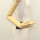 CHANEL Mini Matelasse Chain Pouch cotton Navy Gold CC Auth bs24235-19