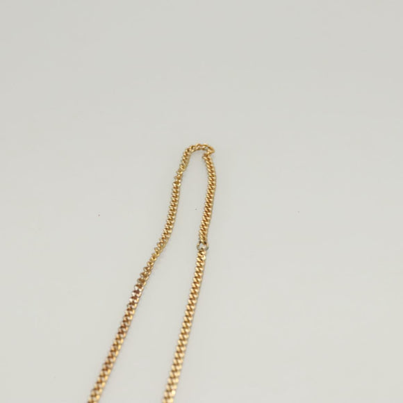 CHANEL Mini Matelasse Chain Pouch cotton Navy Gold CC Auth bs24235