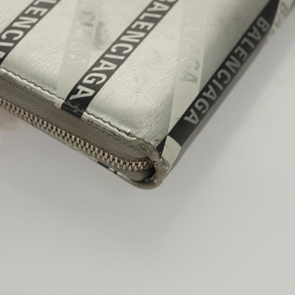 BALENCIAGA Wallet Leather Silver 551935 Auth bs24240