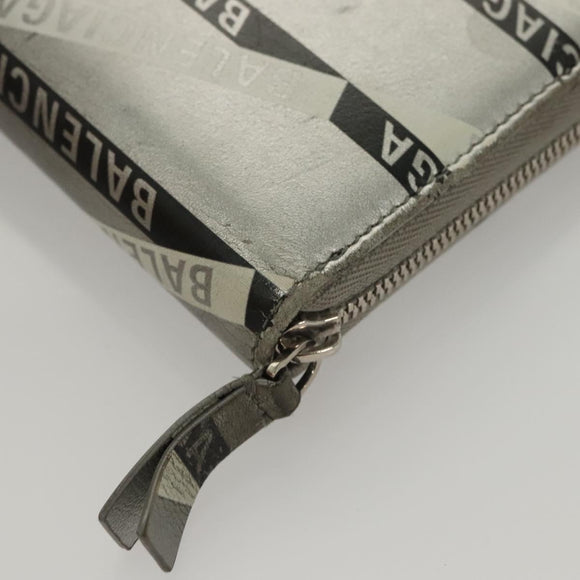 BALENCIAGA Wallet Leather Silver 551935 Auth bs24240