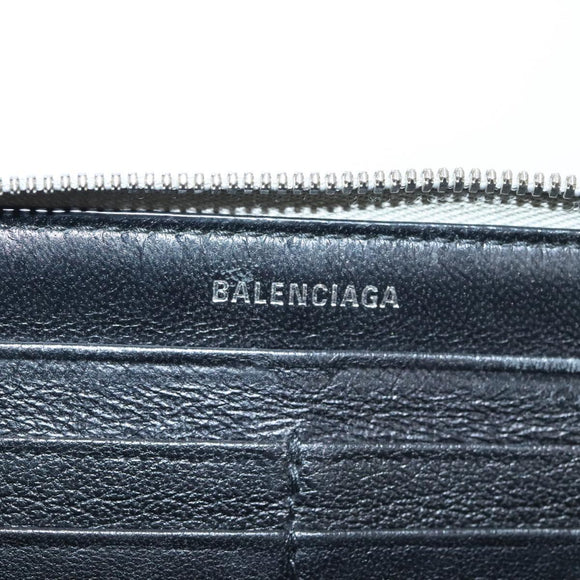 BALENCIAGA Wallet Leather Silver 551935 Auth bs24240