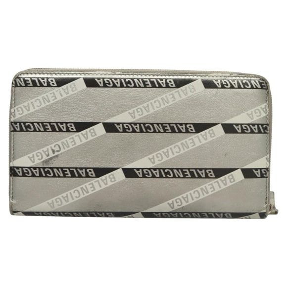 BALENCIAGA Wallet Leather Silver 551935 Auth bs24240