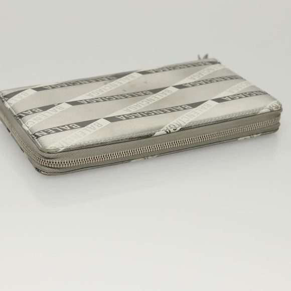 BALENCIAGA Wallet Leather Silver 551935 Auth bs24240