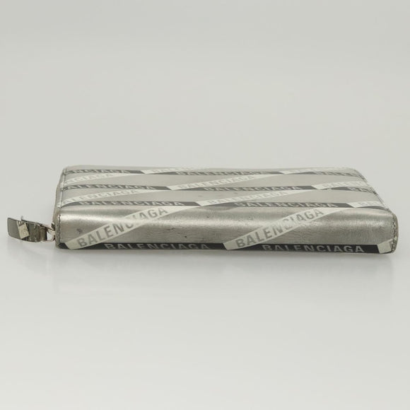 BALENCIAGA Wallet Leather Silver 551935 Auth bs24240