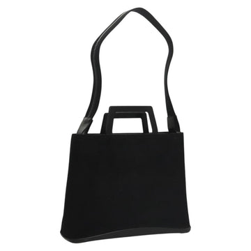 Salvatore Ferragamo Shoulder Bag Suede Black Silver Auth bs24241