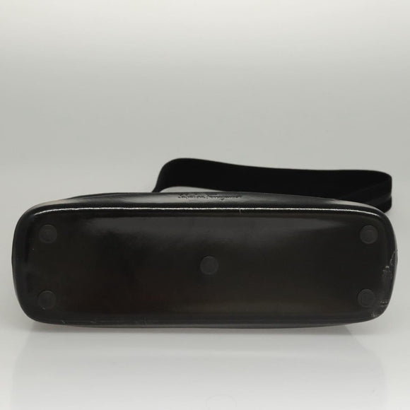 Salvatore Ferragamo Shoulder Bag Suede Black Silver Auth bs24241