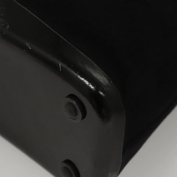 Salvatore Ferragamo Shoulder Bag Suede Black Silver Auth bs24241