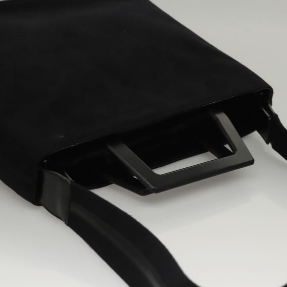 Salvatore Ferragamo Shoulder Bag Suede Black Silver Auth bs24241