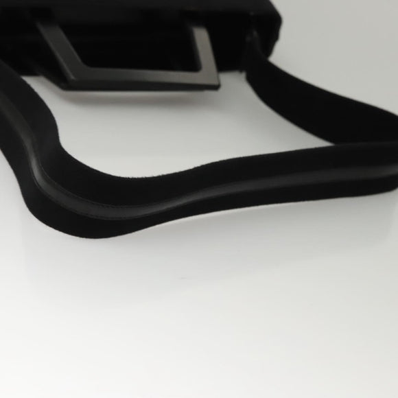 Salvatore Ferragamo Shoulder Bag Suede Black Silver Auth bs24241