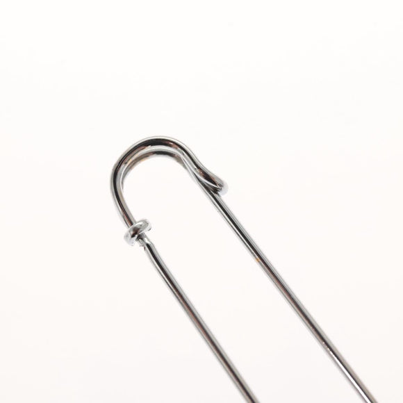 HERMES Serie Pin Brooch metal Silver Auth bs24245