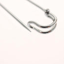 HERMES Serie Pin Brooch metal Silver Auth bs24245-9