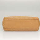 CHANEL Matelasse Hand Bag Calf Skin Beige CC Auth bs24263-5