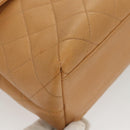 CHANEL Matelasse Hand Bag Calf Skin Beige CC Auth bs24263-9
