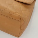 CHANEL Matelasse Hand Bag Calf Skin Beige CC Auth bs24263-15