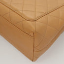 CHANEL Matelasse Hand Bag Calf Skin Beige CC Auth bs24263-17
