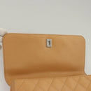 CHANEL Matelasse Hand Bag Calf Skin Beige CC Auth bs24263-19