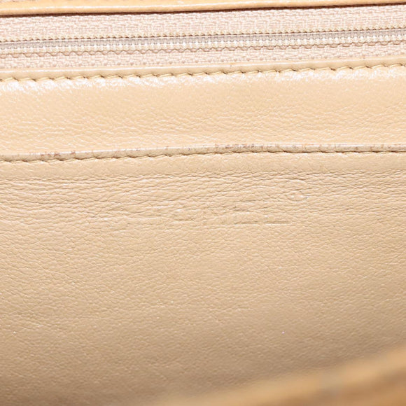 CHANEL Matelasse Hand Bag Calf Skin Beige CC Auth bs24263