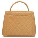 CHANEL Matelasse Hand Bag Calf Skin Beige CC Auth bs24263-2