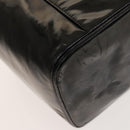 CHANEL Vanity Pouch Patent leather 2way Black Gold CC Auth bs24264-18
