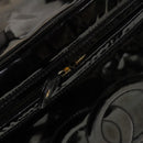 CHANEL Vanity Pouch Patent leather 2way Black Gold CC Auth bs24264-8