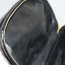 CHANEL Vanity Pouch Patent leather 2way Black Gold CC Auth bs24264-9