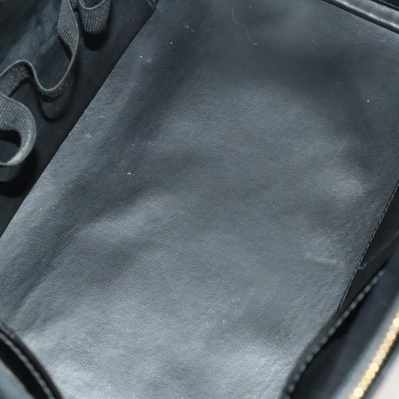 CHANEL Vanity Pouch Patent leather 2way Black Gold CC Auth bs24264