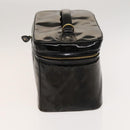 CHANEL Vanity Pouch Patent leather 2way Black Gold CC Auth bs24264-4