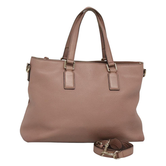 GUCCI Hand Bag Leather Outlet 2way Pink Gold 365346 Auth bs24266