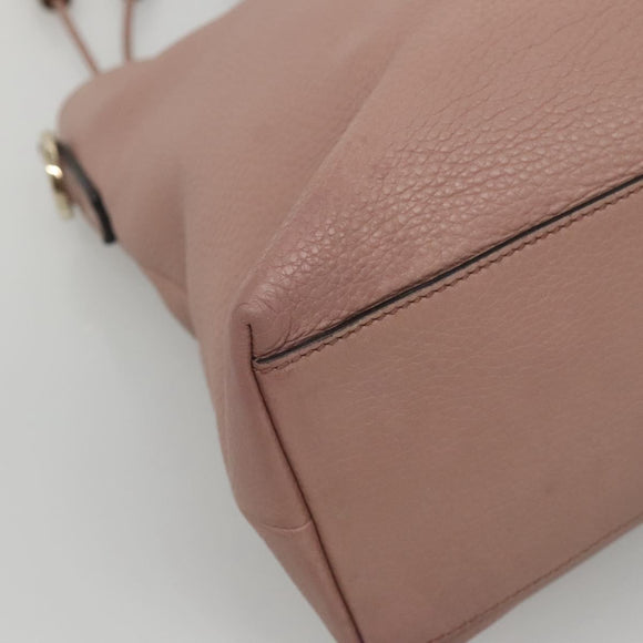 GUCCI Hand Bag Leather Outlet 2way Pink Gold 365346 Auth bs24266