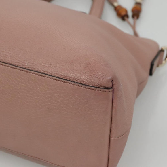 GUCCI Hand Bag Leather Outlet 2way Pink Gold 365346 Auth bs24266