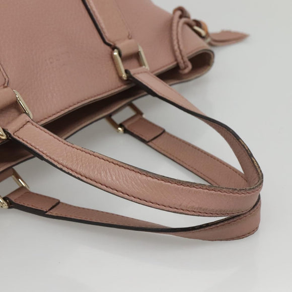GUCCI Hand Bag Leather Outlet 2way Pink Gold 365346 Auth bs24266