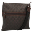 GUCCI GG Supreme Shoulder Bag PVC Outlet Brown Silver 264217 Auth bs24270-1