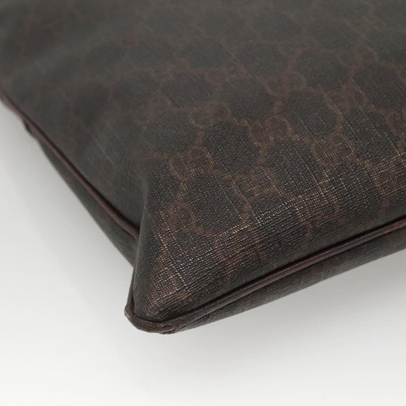 GUCCI GG Supreme Shoulder Bag PVC Outlet Brown Silver 264217 Auth bs24270