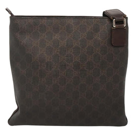 GUCCI GG Supreme Shoulder Bag PVC Outlet Brown Silver 264217 Auth bs24270 - 0